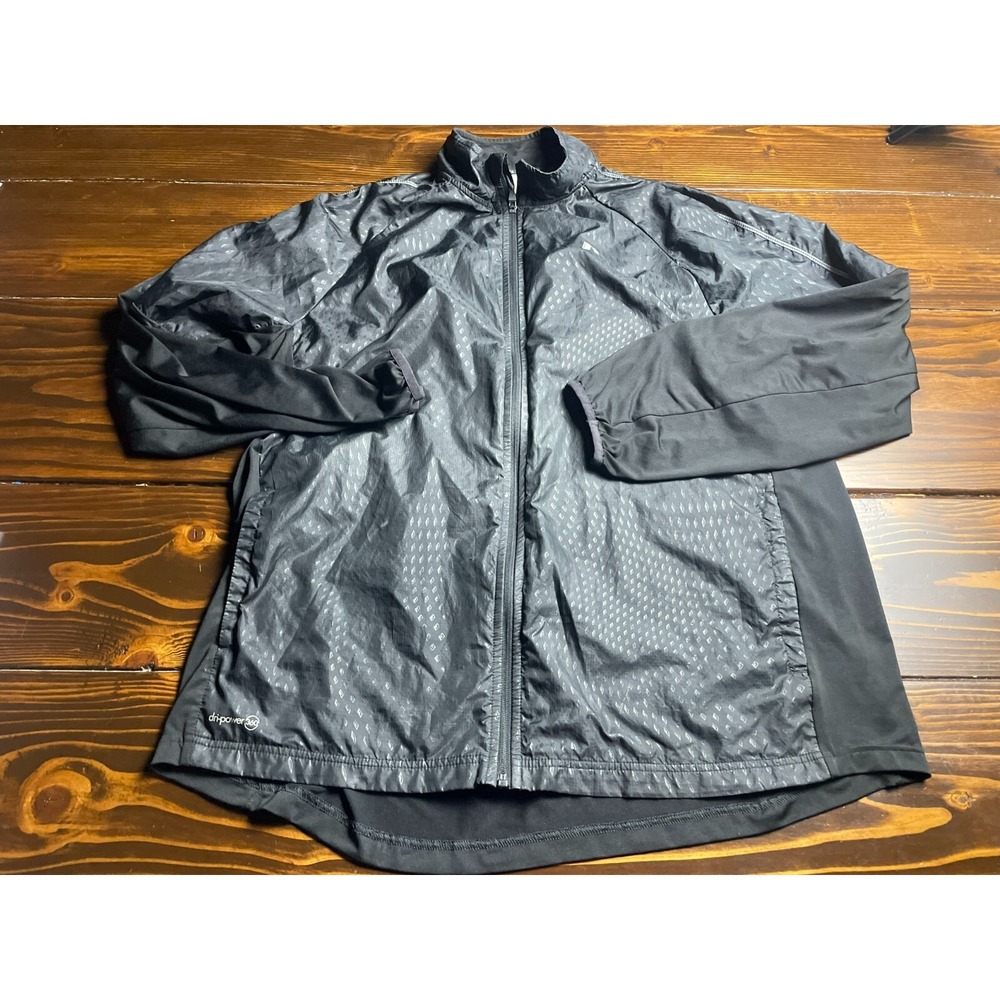 Russell Jacket, Men's Size XL, Black, Full Zip, Windbreaker, Long Sleeve